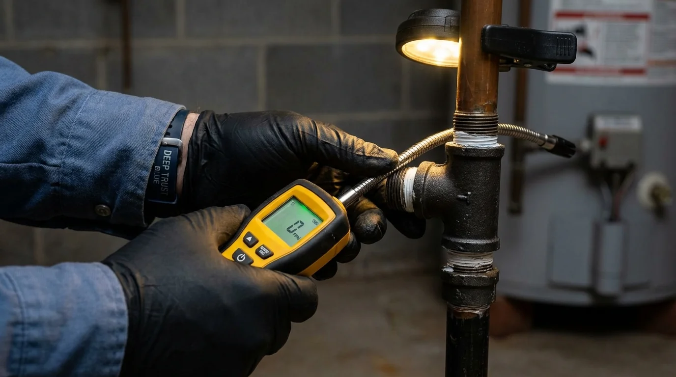 Gas leak detection with electronic sniffer by Johns Plumbing LLC in Sacramento