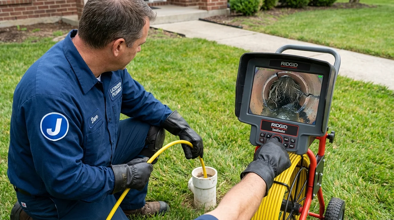 Sewer camera inspection being performed by Johns Plumbing LLC in Sacramento